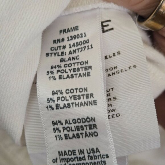 Frame Denim Le Garcon White Denim Overalls ASO Rhianna Isabella Calthorpe Size M - Picture 11 of 13